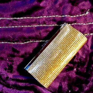 Gold rhinestone wristlet